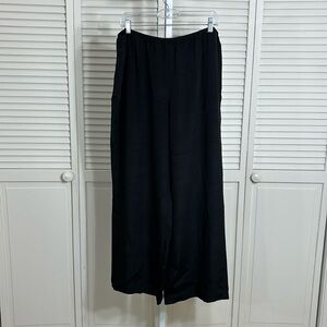Eileen Fisher 100% Silk Wide Leg Black Pants Size 1X